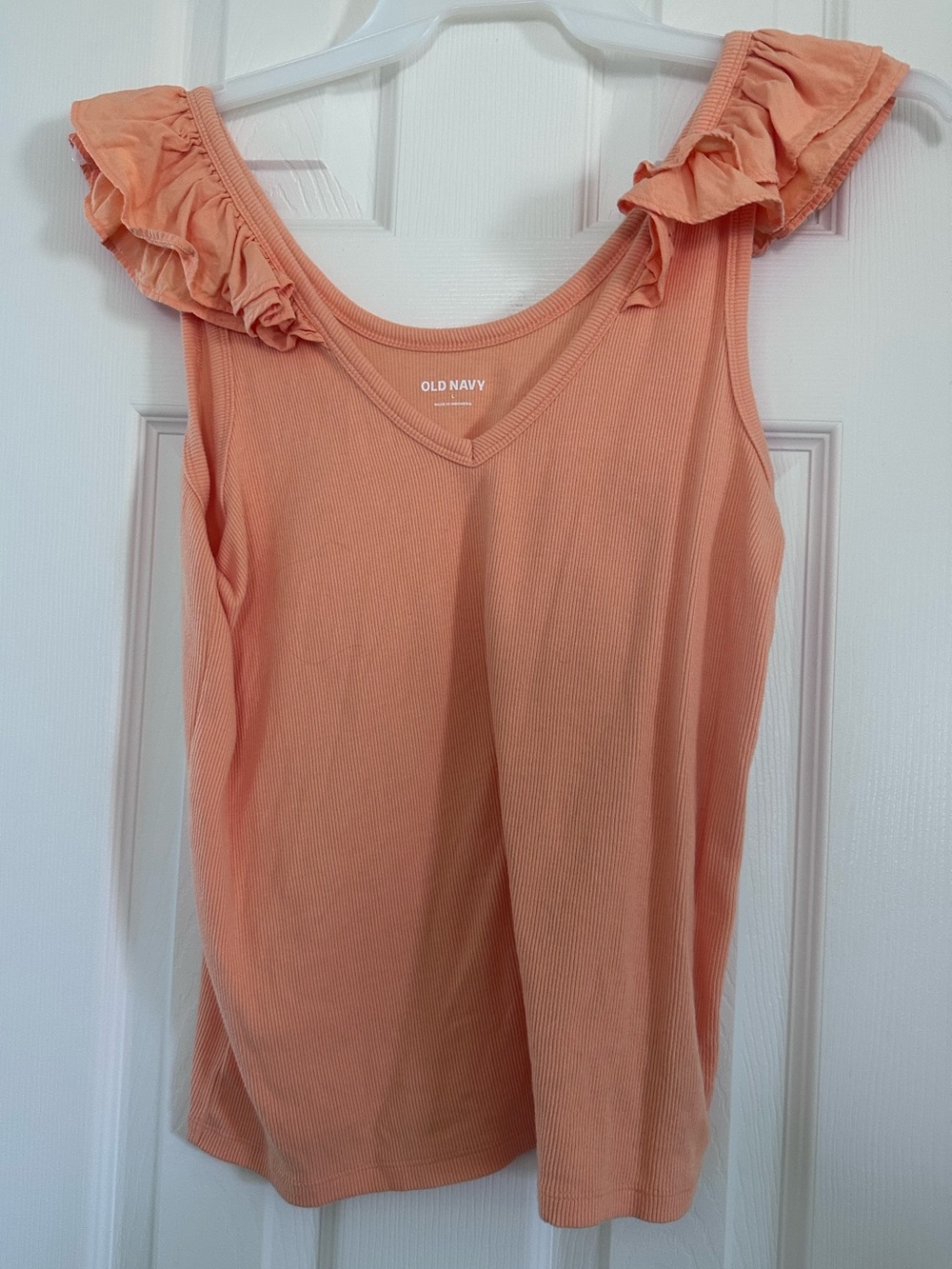 Old Navy Peach Ruffle-Sleeve Ribbed Tank - Picture 5 of 5